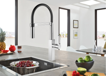 Смеситель Golden Fox 11022 Kitchen pro д/кухни шар. с гибким силикон.изливом черный #WF_CITY_VIN# картинка