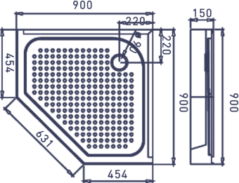 Поддон низкий пятиугольный 90 ABS в сборе (ER90V) #WF_CITY_VIN# картинка