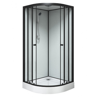 Душевая кабина CS-22109 90*90*205 н.п./ст.прозр./проф.черн.мат/задн.ст.белые #WF_CITY_VIN# картинка