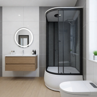 Душевая кабина ДАНА-020Г 90*90*215 (кирпич ГРАФИТ) ср.п. #WF_CITY_VIN# картинка