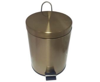Ведро 105-B круглое из нерж. стали, с педалью, 5л, бронза #WF_CITY_VIN# картинка