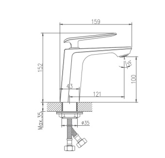 Смеситель HAIBA д/умывальника HB10548-7 черный #WF_CITY_VIN# картинка