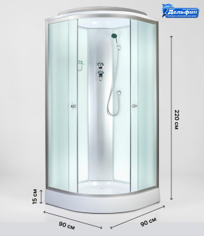 Душевая кабина AQUAPULSE 4122C 90*90*220 низ.п., fabric white #WF_CITY_VIN# картинка