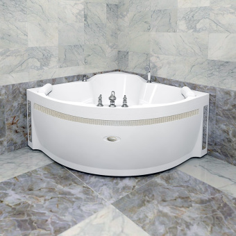 СОРРЕНТО-CHROME ванна 1480*1480 +рама-подставка+слив-перелив+фронт.панель+форсунки #WF_CITY_VIN# картинка
